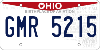 OH license plate GMR5215