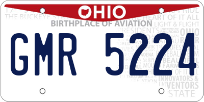 OH license plate GMR5224