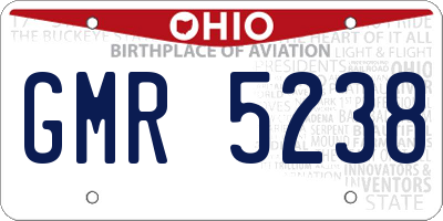 OH license plate GMR5238