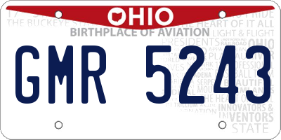 OH license plate GMR5243