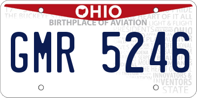 OH license plate GMR5246