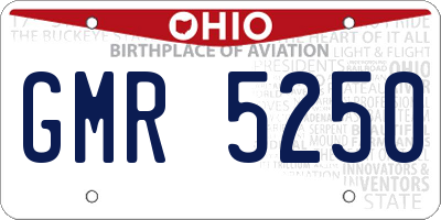 OH license plate GMR5250