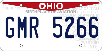 OH license plate GMR5266