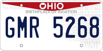 OH license plate GMR5268