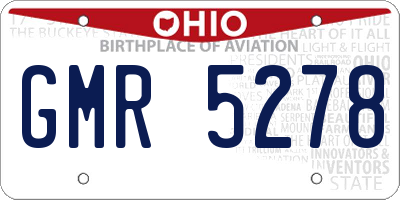 OH license plate GMR5278