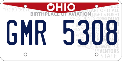 OH license plate GMR5308