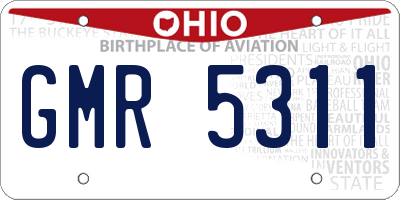 OH license plate GMR5311