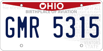 OH license plate GMR5315