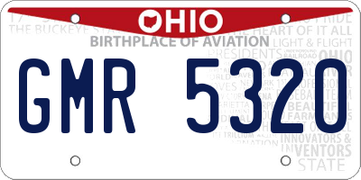 OH license plate GMR5320