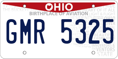 OH license plate GMR5325
