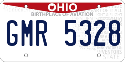 OH license plate GMR5328