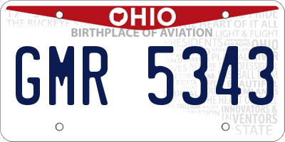 OH license plate GMR5343