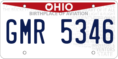 OH license plate GMR5346