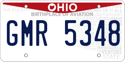 OH license plate GMR5348