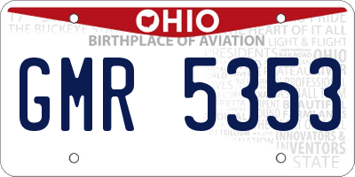 OH license plate GMR5353