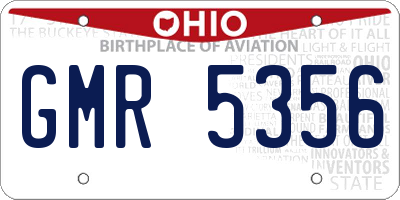 OH license plate GMR5356