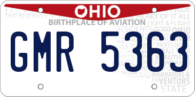 OH license plate GMR5363