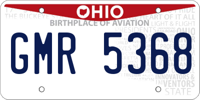 OH license plate GMR5368