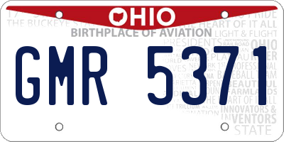 OH license plate GMR5371