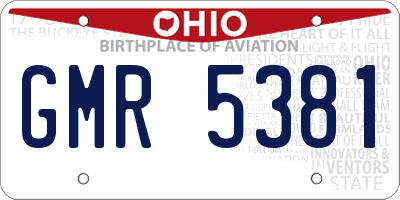 OH license plate GMR5381