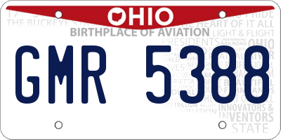 OH license plate GMR5388