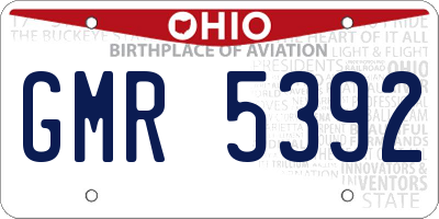 OH license plate GMR5392