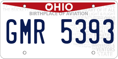 OH license plate GMR5393