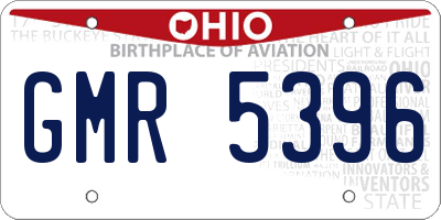 OH license plate GMR5396