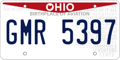 OH license plate GMR5397