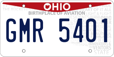 OH license plate GMR5401