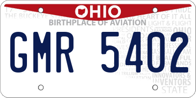 OH license plate GMR5402