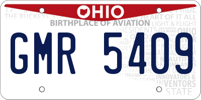 OH license plate GMR5409