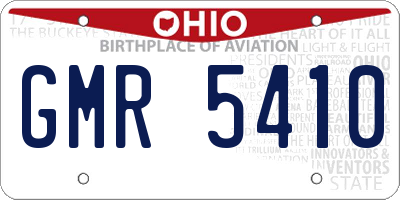 OH license plate GMR5410