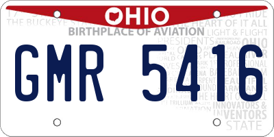 OH license plate GMR5416