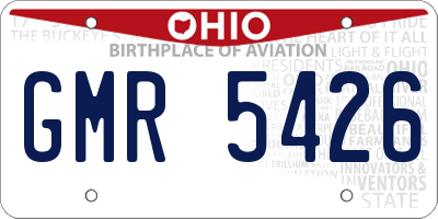 OH license plate GMR5426