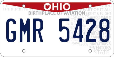 OH license plate GMR5428