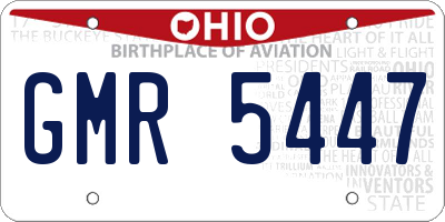 OH license plate GMR5447