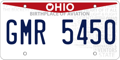 OH license plate GMR5450