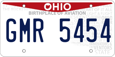 OH license plate GMR5454