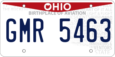 OH license plate GMR5463