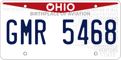 OH license plate GMR5468
