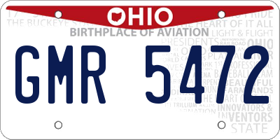 OH license plate GMR5472