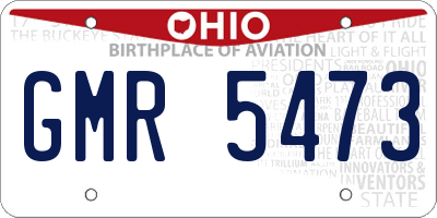 OH license plate GMR5473