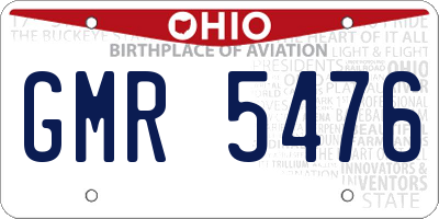 OH license plate GMR5476