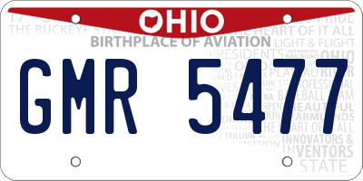 OH license plate GMR5477