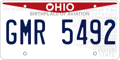 OH license plate GMR5492