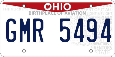 OH license plate GMR5494
