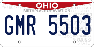 OH license plate GMR5503
