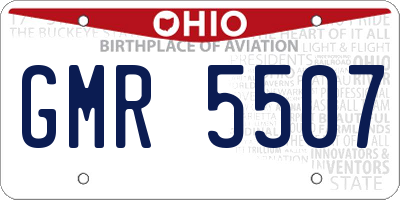 OH license plate GMR5507