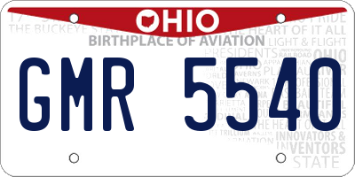 OH license plate GMR5540